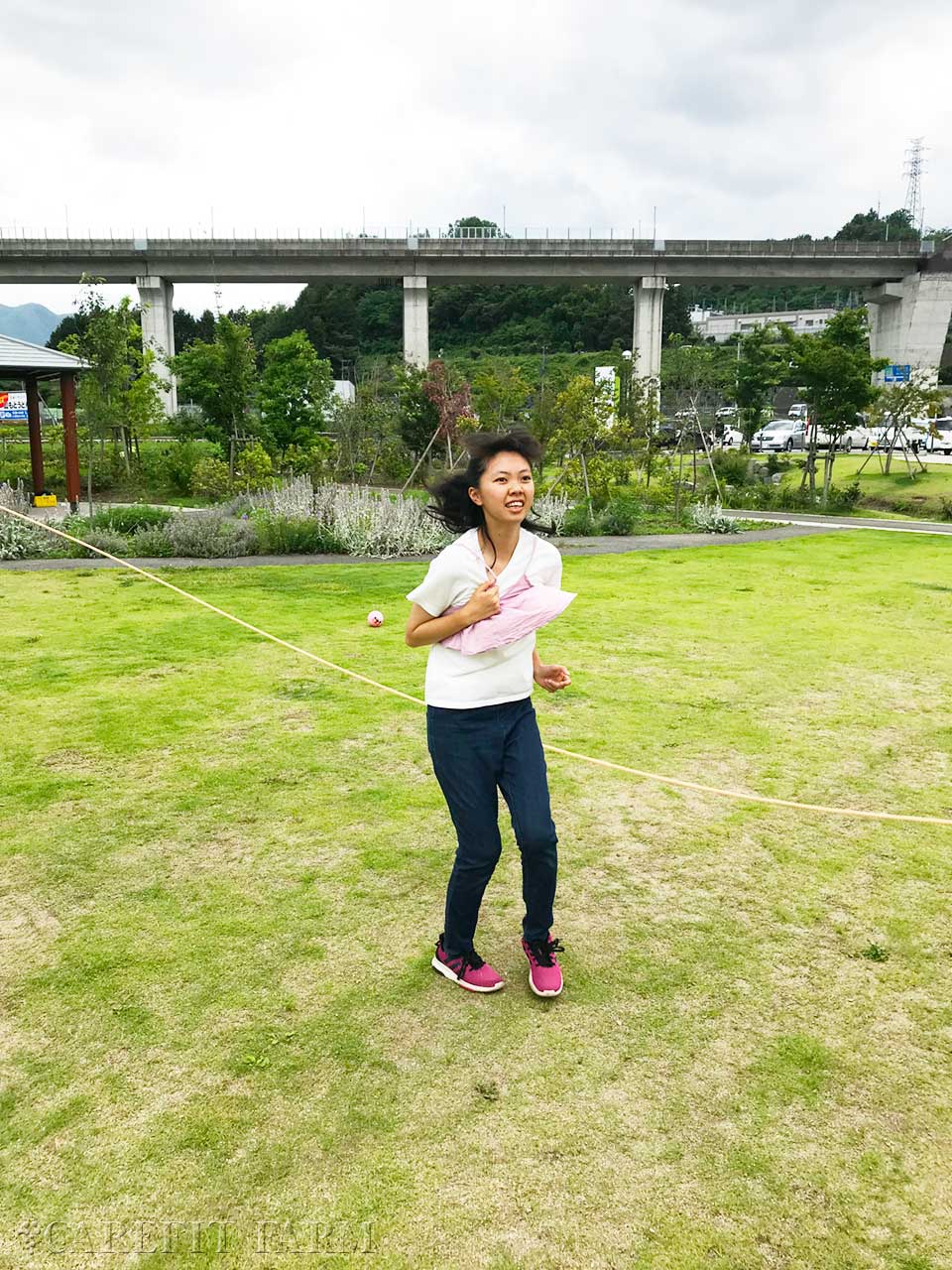 道の駅の公園で元気に運動