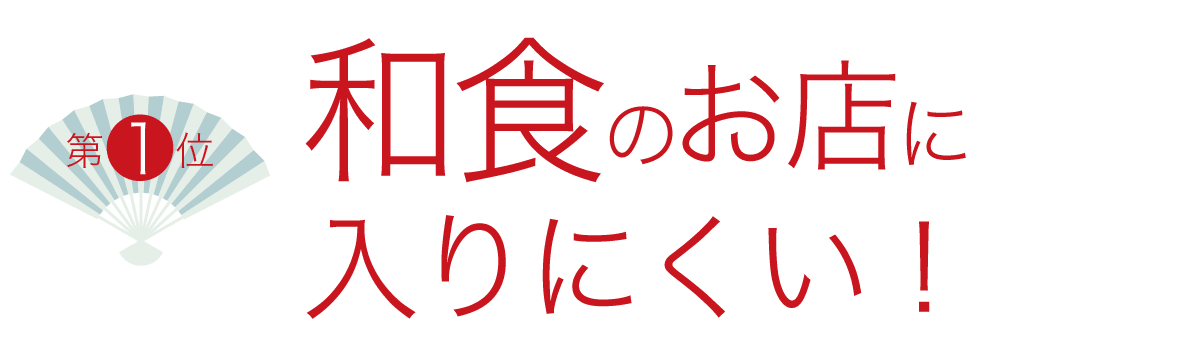1位　和食のお店に入りにくい！