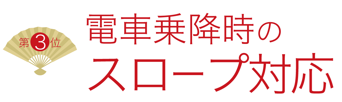 3位 電車乗降時のスロープ対応
