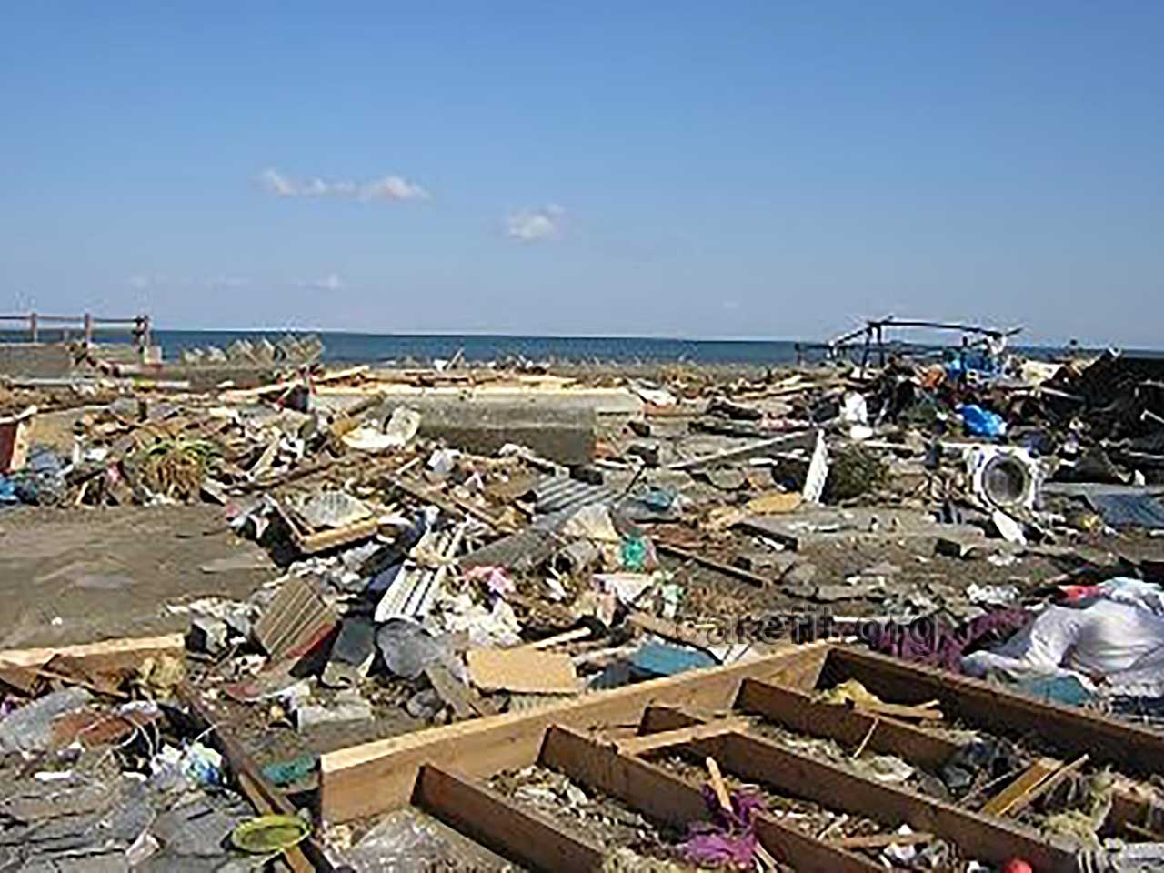 震災当初のいわき市街地の様子