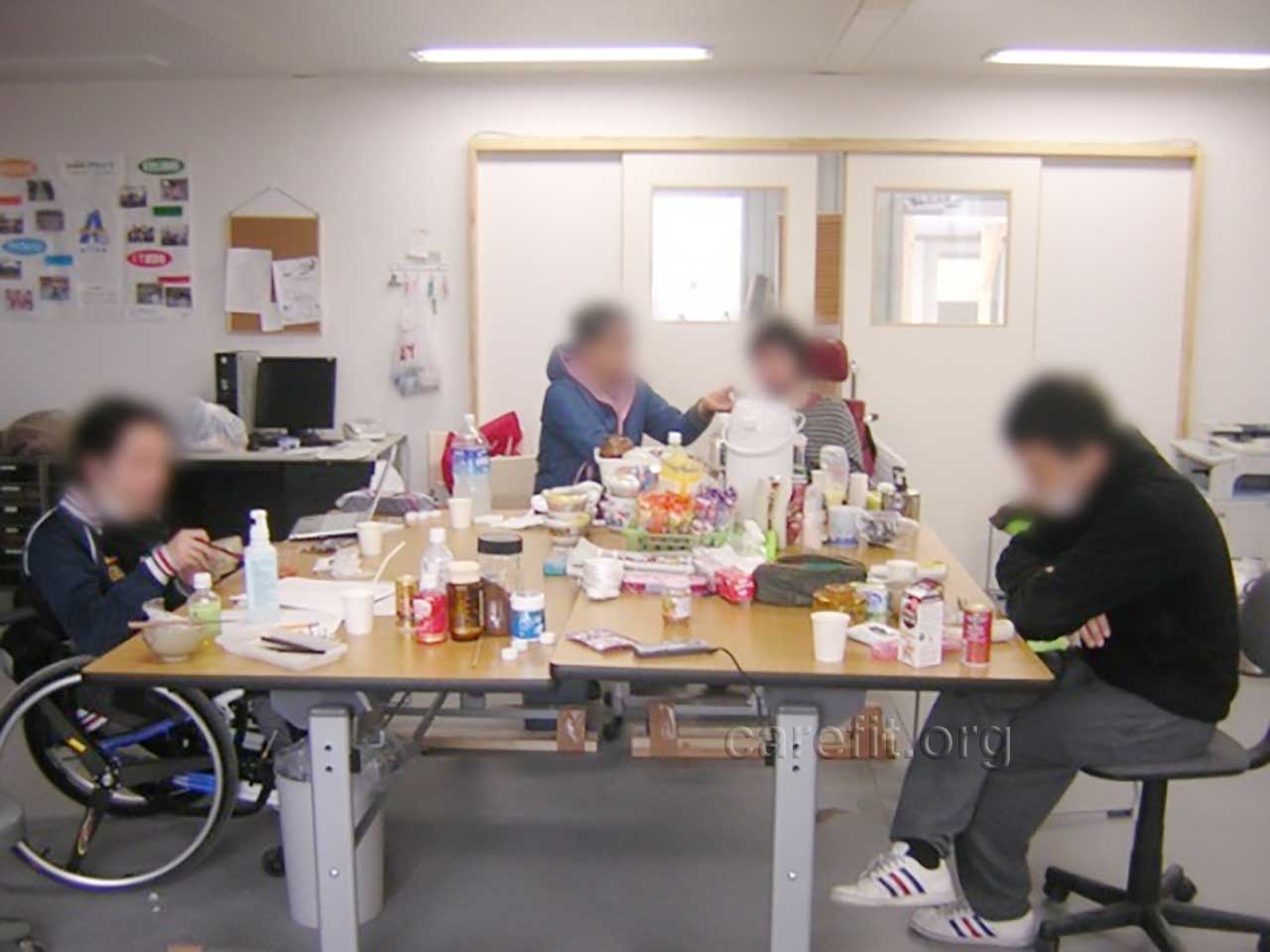 NPO法人いわき自立生活センターでの一時避難の様子