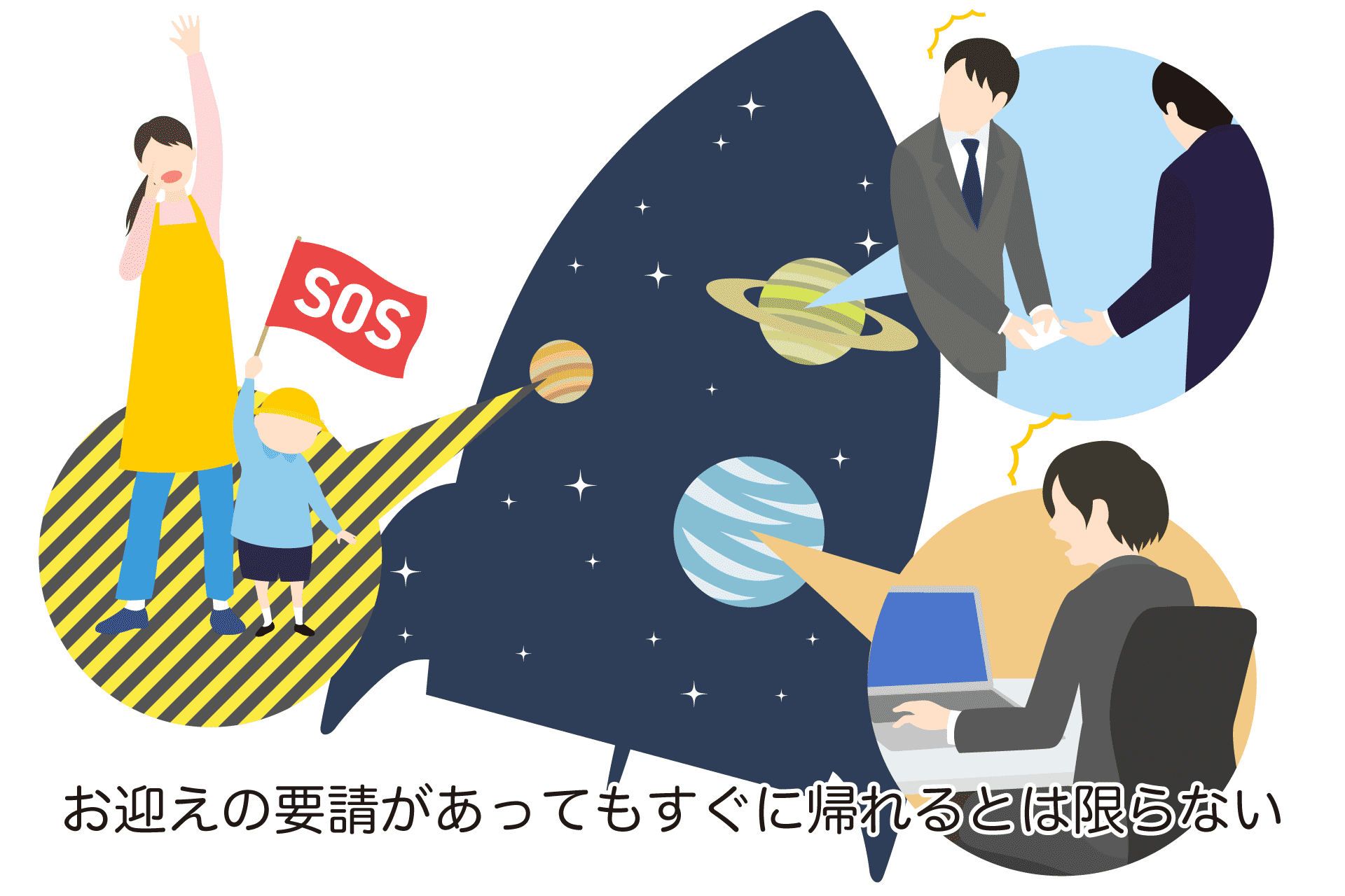 お迎えの要請があってもすぐに帰れるとは限らない