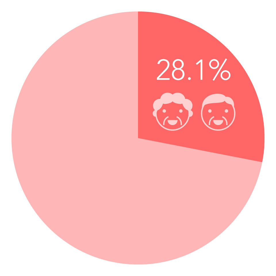 全人口の28.1%が高齢者