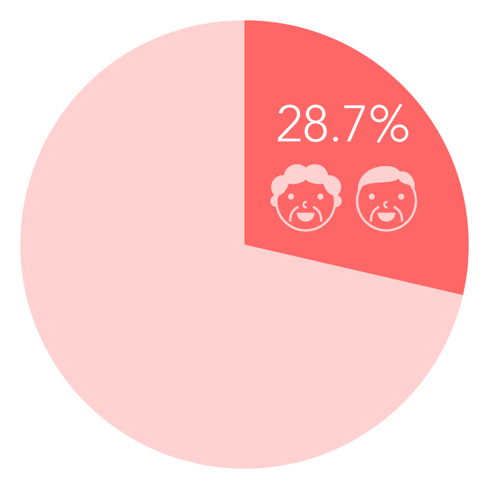 全人口の28.7%が高齢者